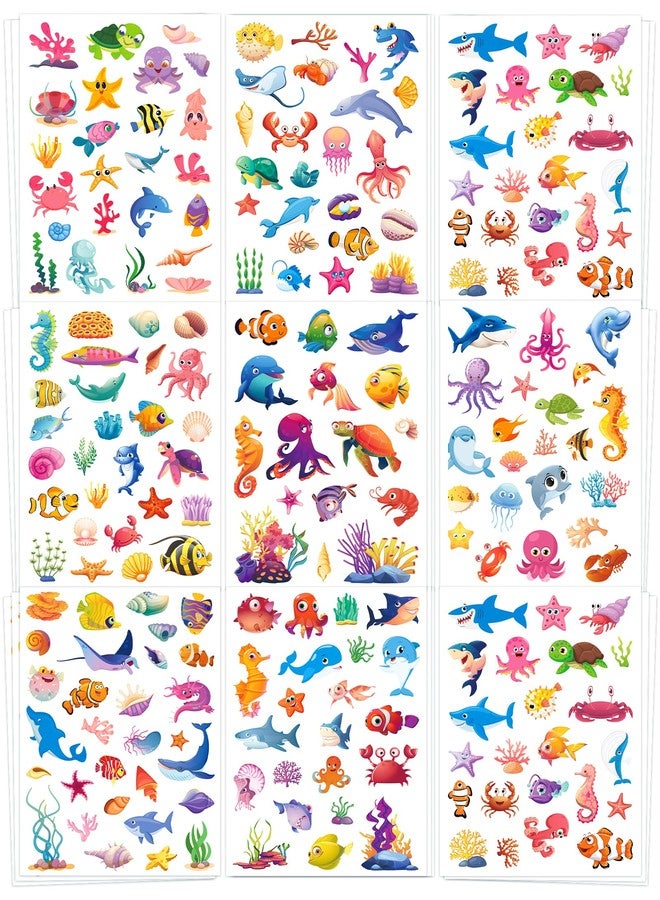 Ozepao 24 Sheets Ocean Stickers for Kids, 564 Pcs Under The Sea Animal Waterproof Stickers Decorations Ideal for Water Bottles Party Favors Supplies Crafts Decor - Image 1